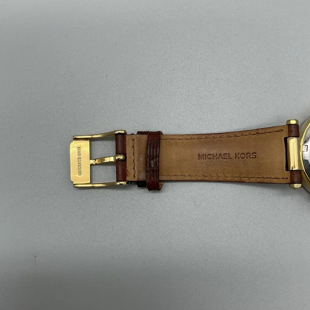 Michael Kors Parker MK-2249 Womens Watch 39mm Gold Tone Chronograph New Battery
